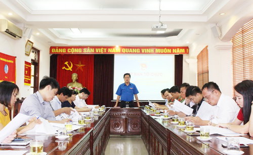 Đ\c Nguyễn Nhân Chinh - TUV - Ủy viên BCH Trung ương Đoàn - Bí Thư Tỉnh Đoàn - Chủ tịch Hội LHTN tỉnh phát biểu tại cuộc họp